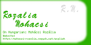 rozalia mohacsi business card