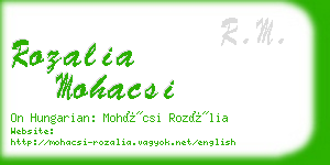 rozalia mohacsi business card